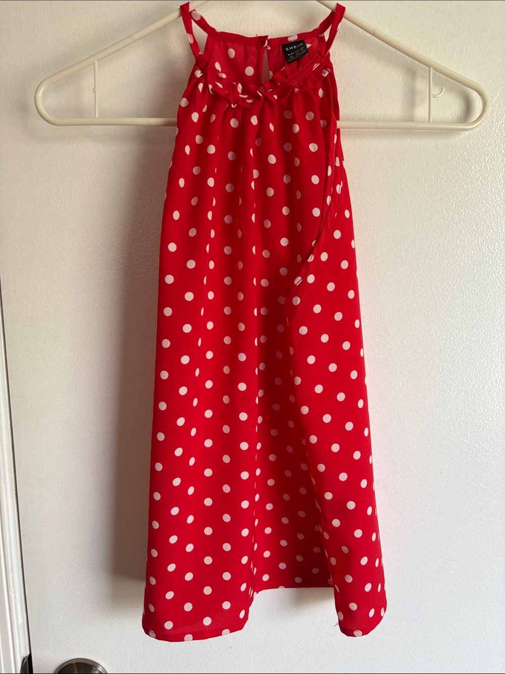 SHEIN Red Polka Dot Tank Top